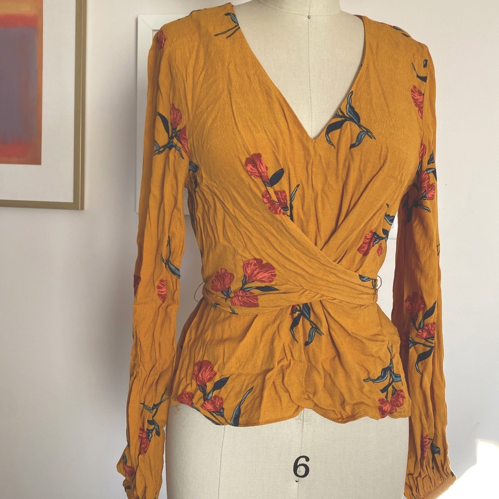 And Other Stories Long Sleeve Tie Waist Top